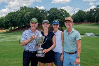 Ava Merrill with her family. All will attend the Augusta National Women's Amateur.